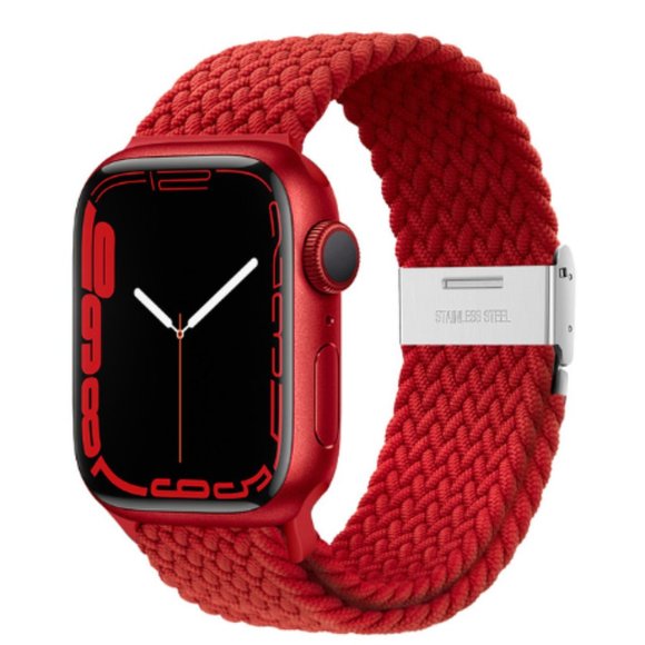 NEW Adjustable Red Braided Solo Loop For Apple Watch - Picture 1 of 4